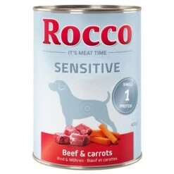 Rocco Sensitive 6 X 400 G 10 Rocco Sensitive 6 X 400 G -KONG Ventas 257438 pla rocco sensitive beefcarrots 400g 1000x1000 0 1