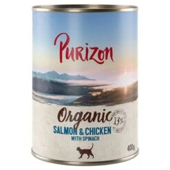 Purizon Organic 6 X 400 G Comida Ecológica Para Gatos -KONG Ventas 379522 pla purizon cat organic salmon chicken 400g hs 01 7