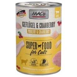 MAC's 12 X 400 G En Latas Para Gatos -KONG Ventas 63598 pla macs katzenfutter gefluegel cranberry 400g hs 01 0