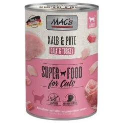 MAC's 12 X 400 G En Latas Para Gatos -KONG Ventas 63601 pla macs katzenfutter kalb pute 400g hs 01 9
