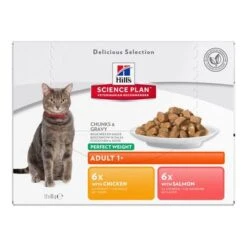 Hill's Science Plan Hill's Perfect Weight Sobres Para Gatos -KONG Ventas 70906 pla hills perfectweightadult mixchicken salmon pack 0
